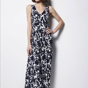 Blue and white maxi dress